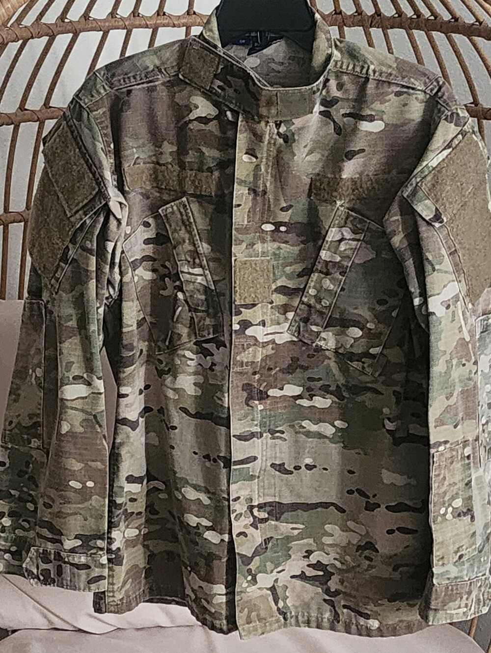 Propper Men's OCP Army Coat 2-Way Zip Pockets With Velcro Strips Collar Sz SR